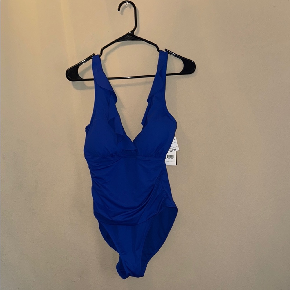 Blue women’s  One Piece Lauren Ralph Lauren swimsuit Sz 10
